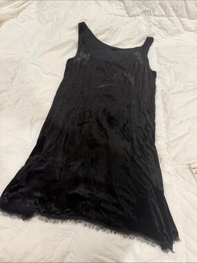 Eileen Fisher Black Velvet Slip Chemise
